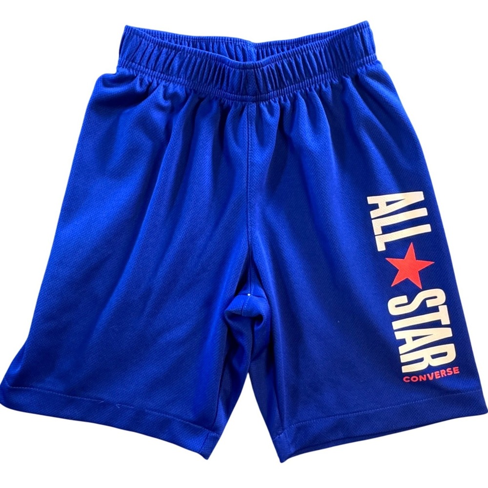 Converse All Star Boys Blue Mesh Athletic Basketball Shorts Size S 8-10 Yrs